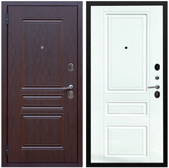 Дверь входная Graf Экстра МДФ 10 мм ФЛ-243 Лиственница шоколад / МДФ 16 мм ФЛ-243 Ясень белый