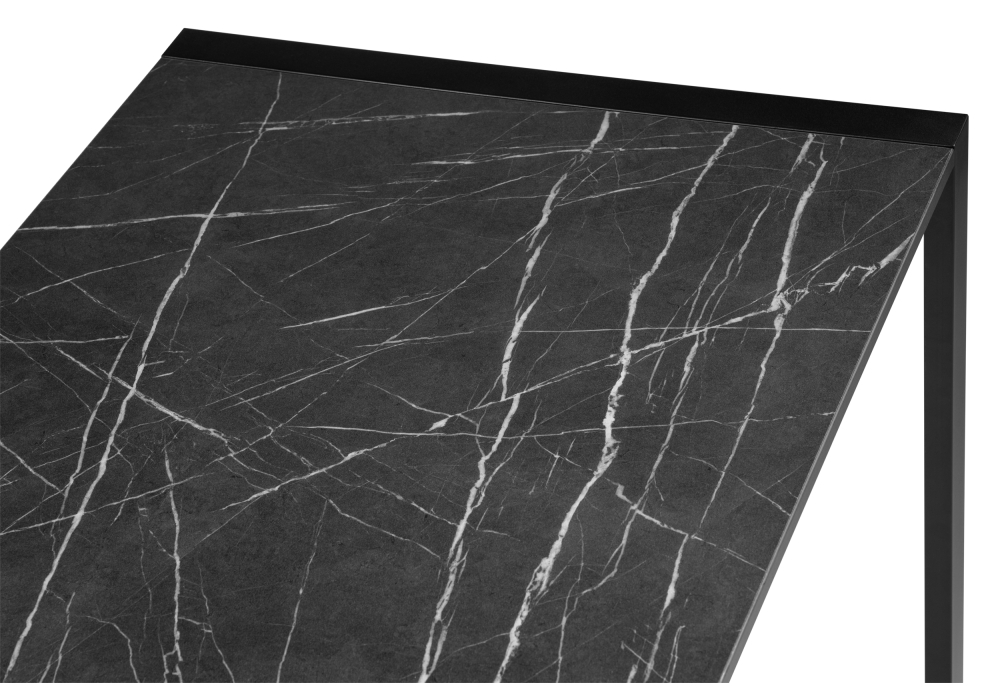 Стол деревянный Woodville Центавр 120 (160) х 70 мрамор черный / черный матовый 519757
