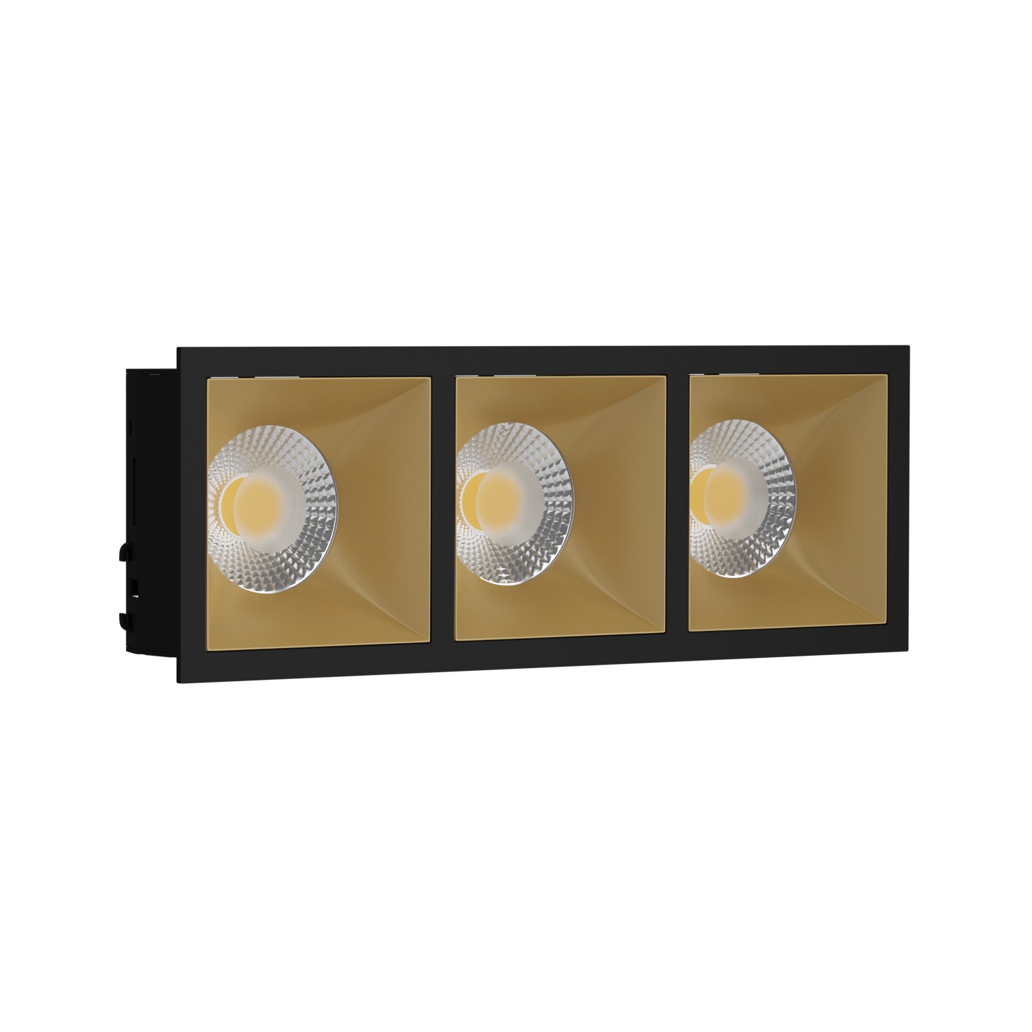 Встраиваемый светильник под сменную лампу Ledron RISE KIT3 Black-Gold