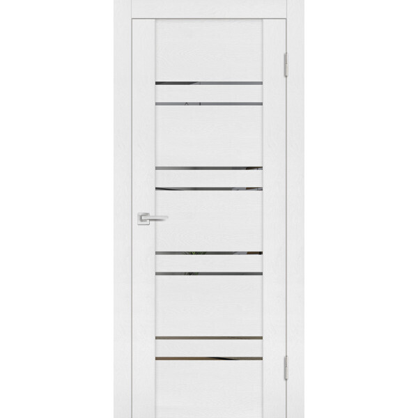 Межкомнатная дверь Graf PST-1 Зеркало тонированное белый ясень (1900 х 550)
