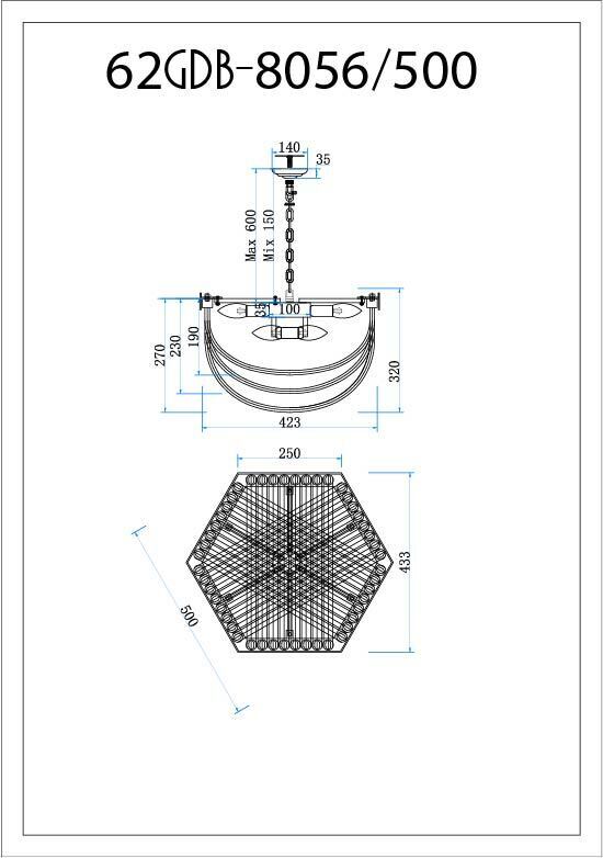 Люстра подвесная изящная Garda Decor 62GDM-8056-500