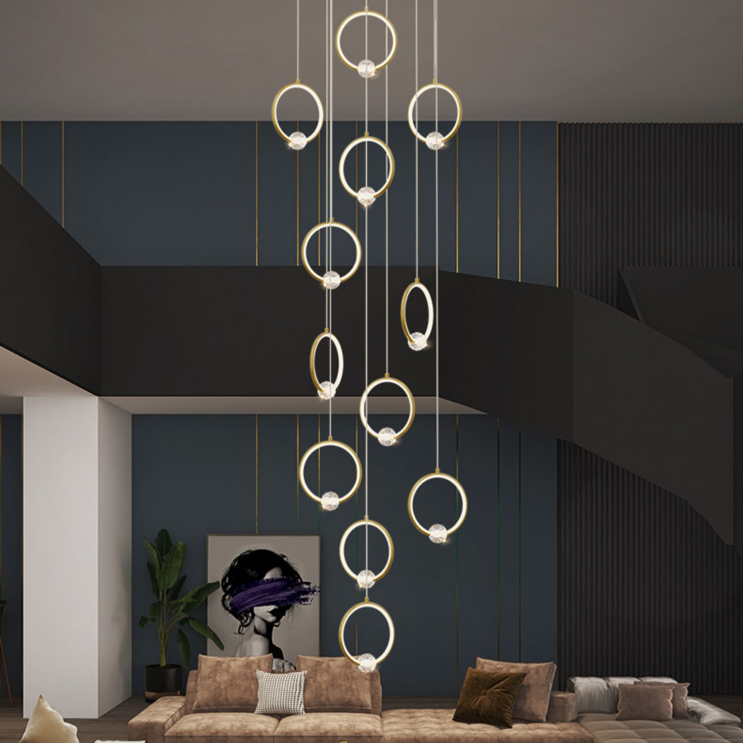 Подвесной светильник LUANA MORE L24 Black by ImperiumLoft