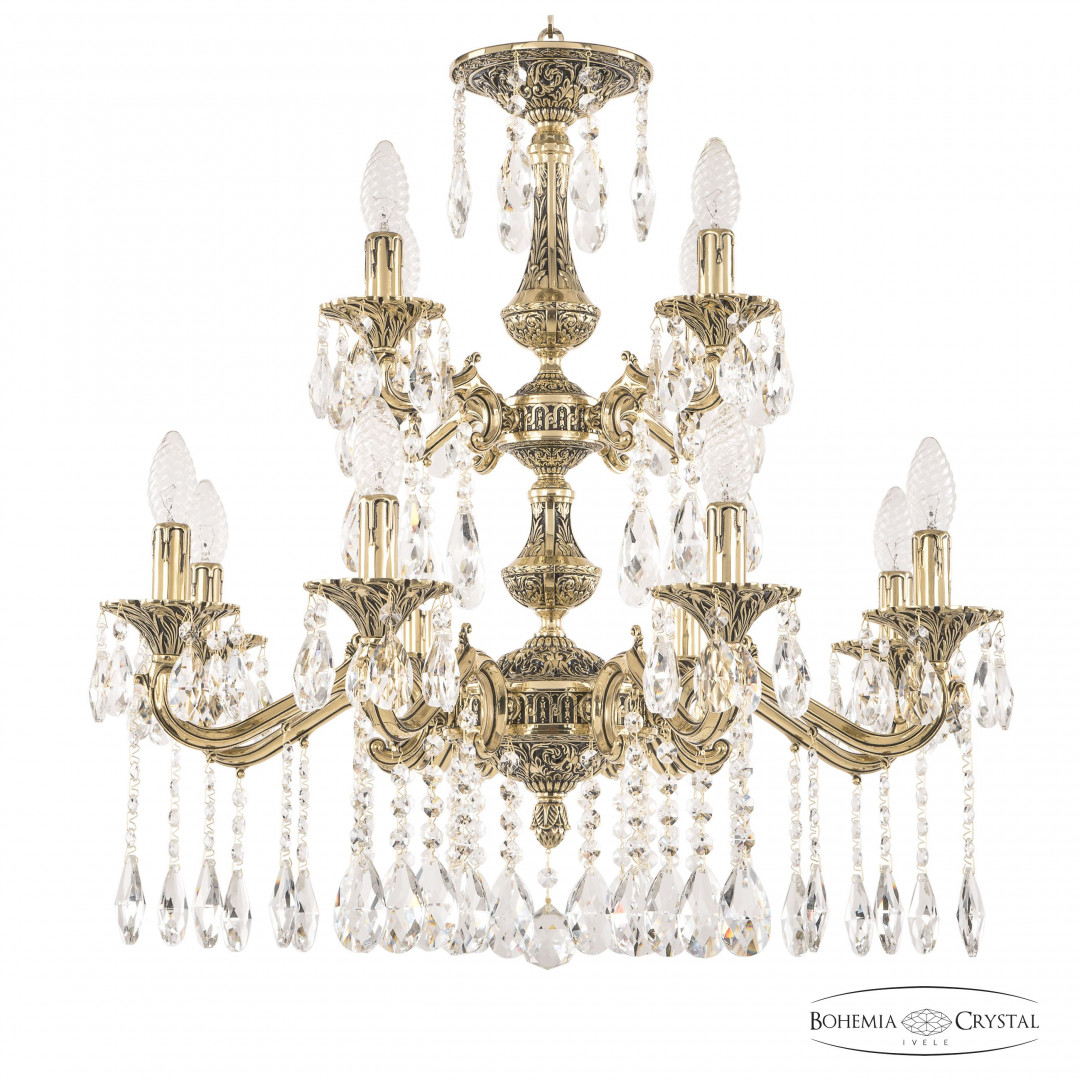 Люстра бронзовая с хрусталём 72102/8+4/210/2d A GB