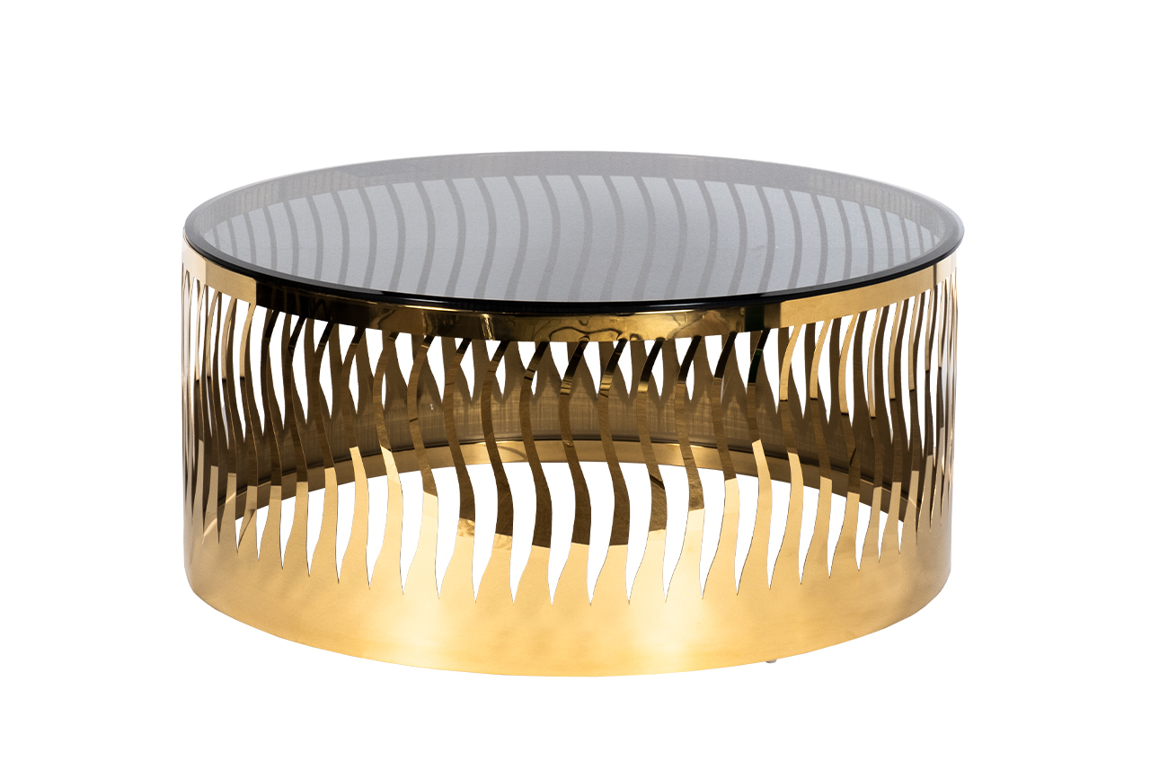 Стол журнальный Wave тонир.стекло/золото Garda Decor GY-CT8149GOLD