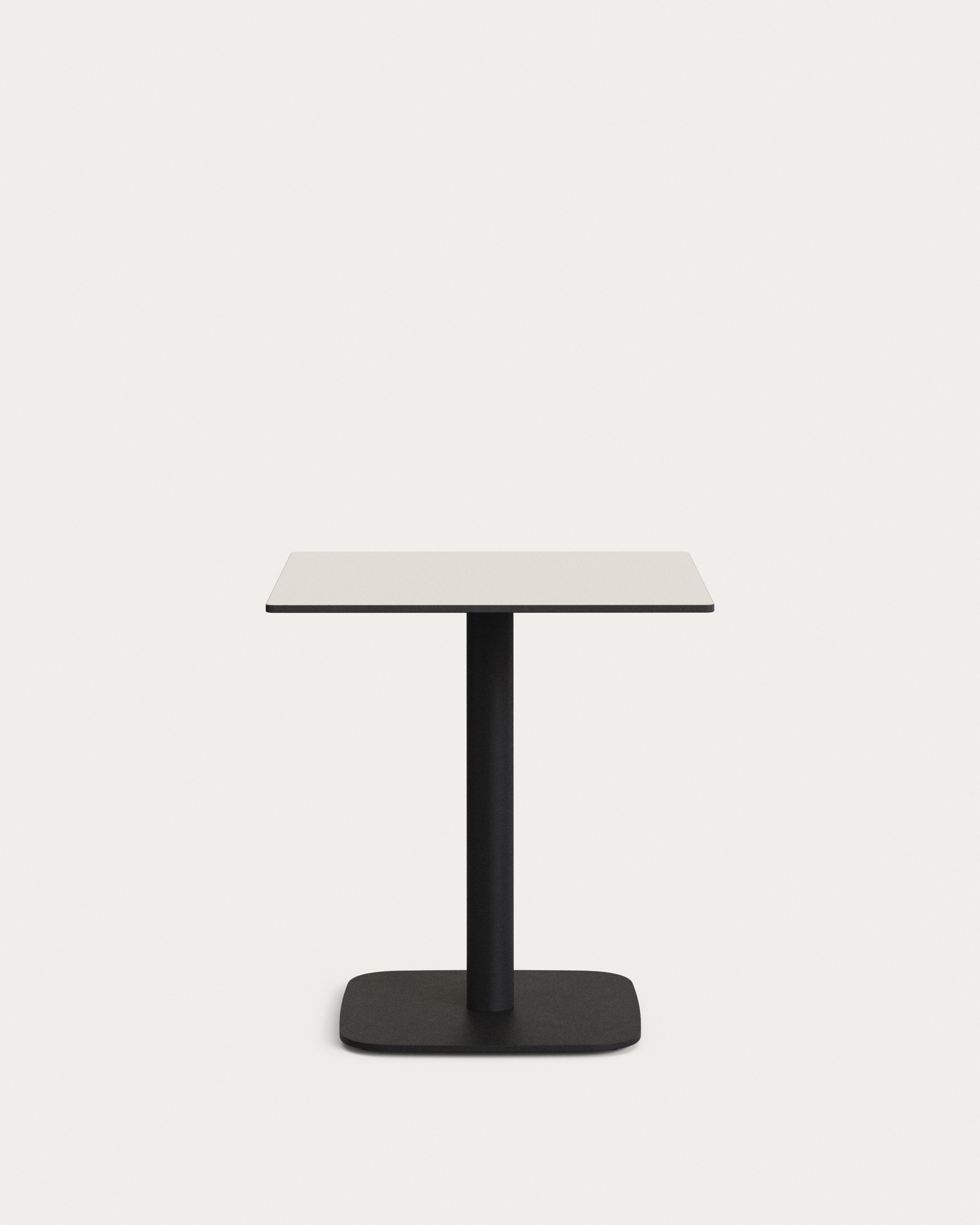 Dina Уличный стол белый на черном металлическом основании 68 x 68 x 70 см La Forma (ex Julia Grup)