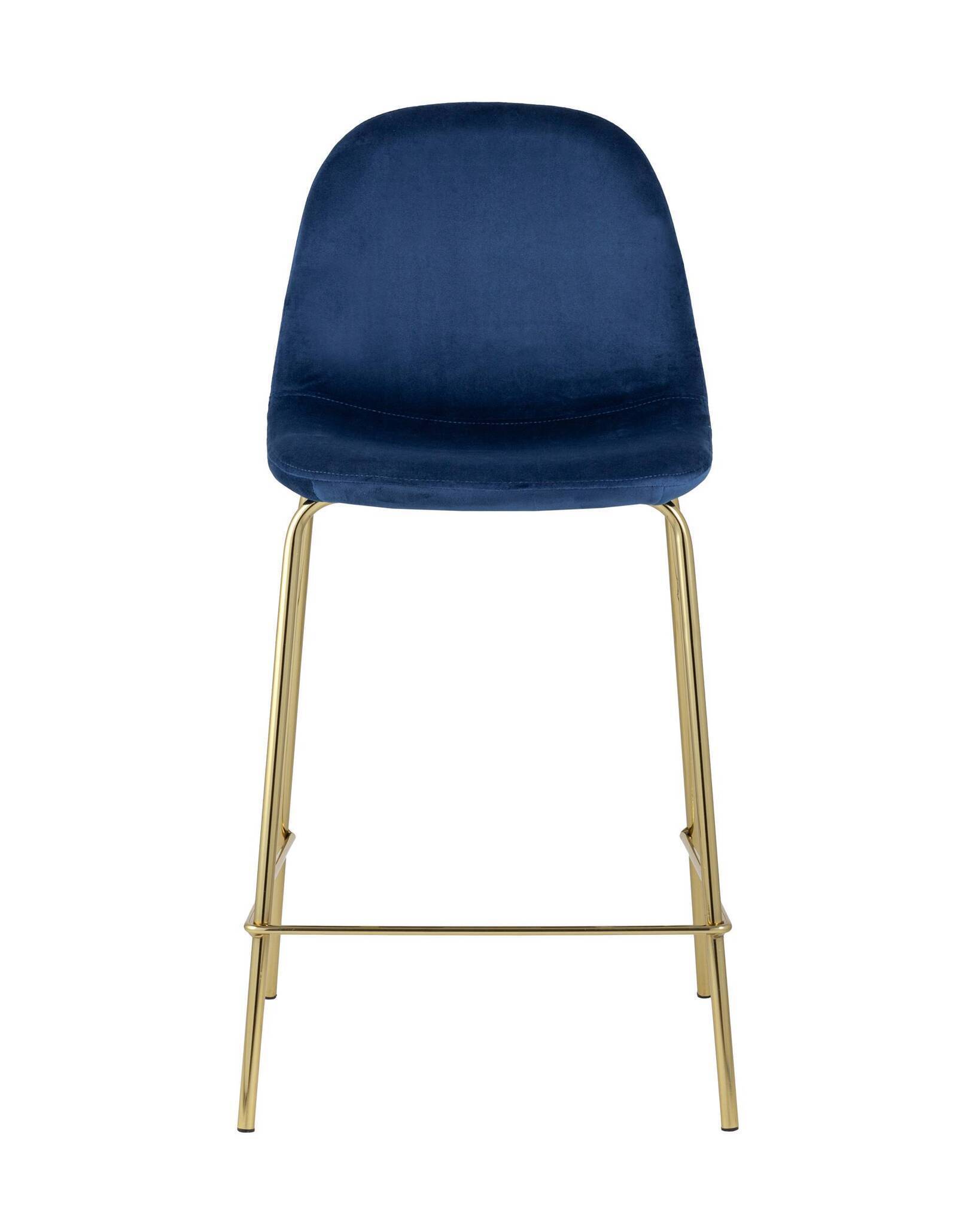 Стул полубарный Валенсия велюр синий золотые ножки Stool Group