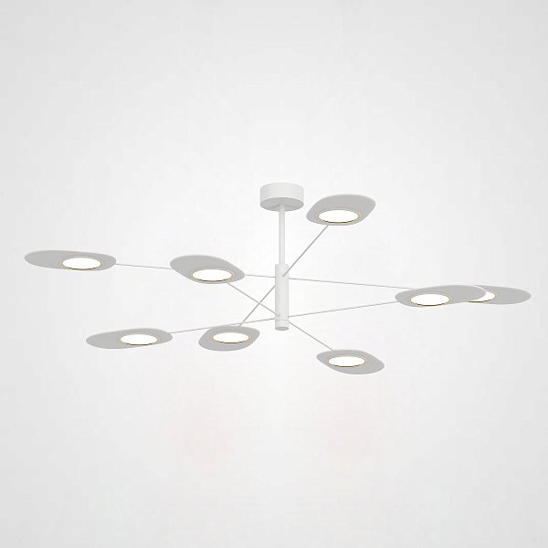 Люстра на штанге INGEL D120 8 lamps White by ImperiumLoft