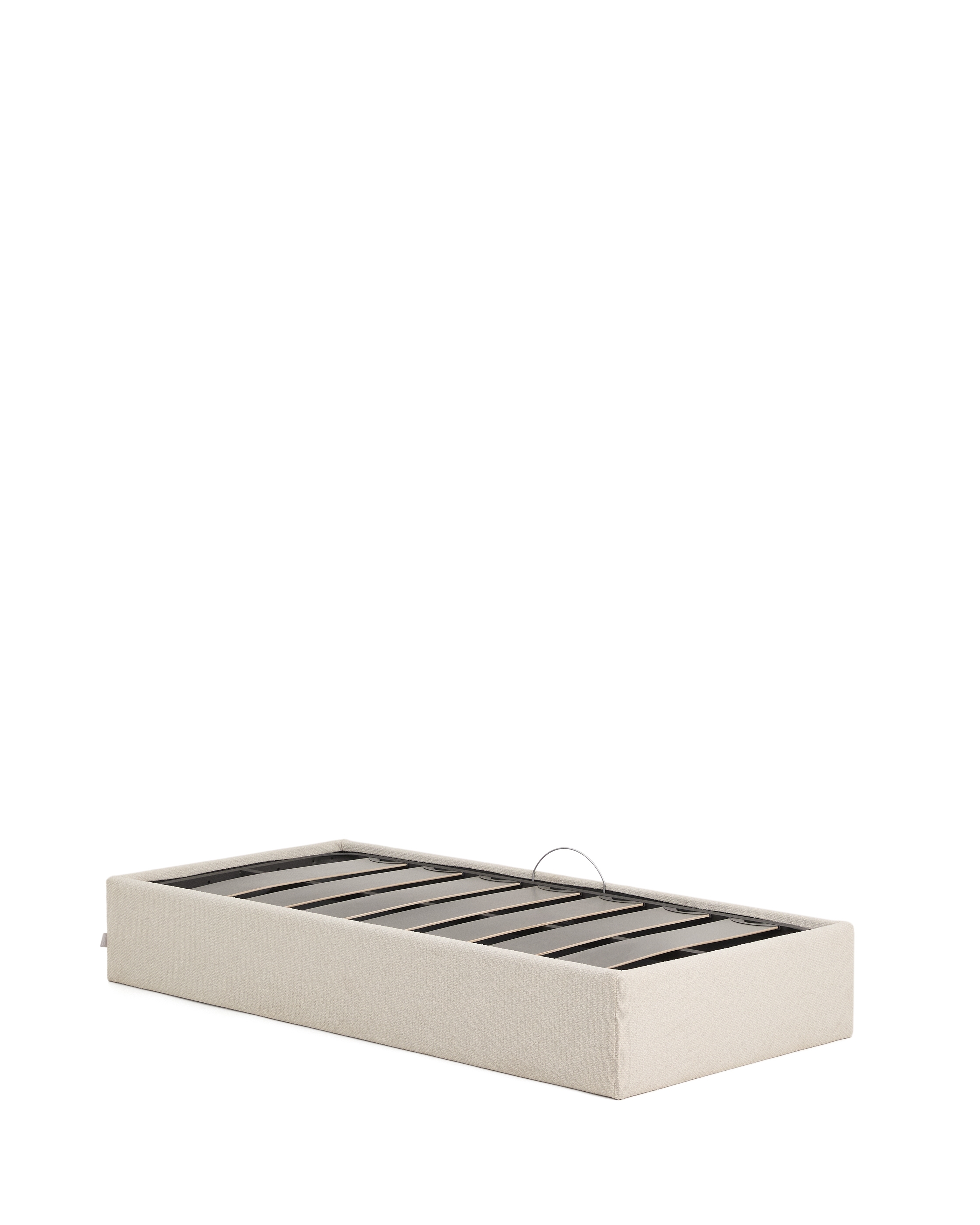 Основание кровати Nelzi с боковым открыванием из шенилла цвета экрю для матраса 90 x 200 см La Forma 463755