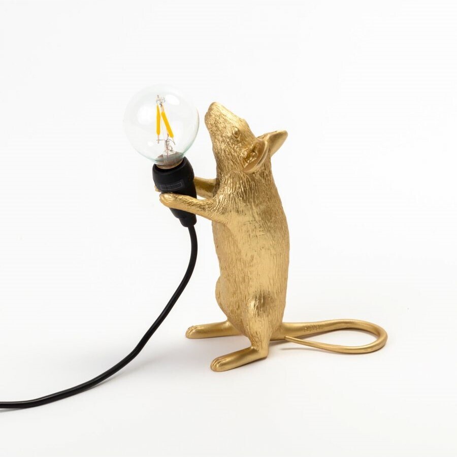 Настольная лампа Seletti Mouse Lamp Standing GOLD USB 15230
