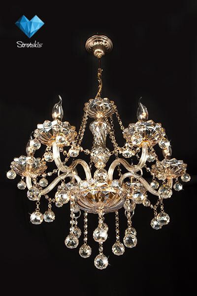 Подвесная люстра Eurosvet 10052/6 золото/тонированный хрусталь Strotskis