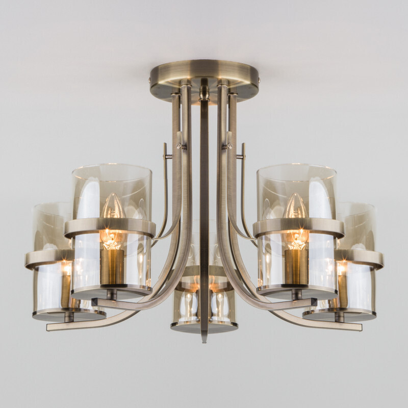 Люстра на штанге Eurosvet 60085/5 античная бронза