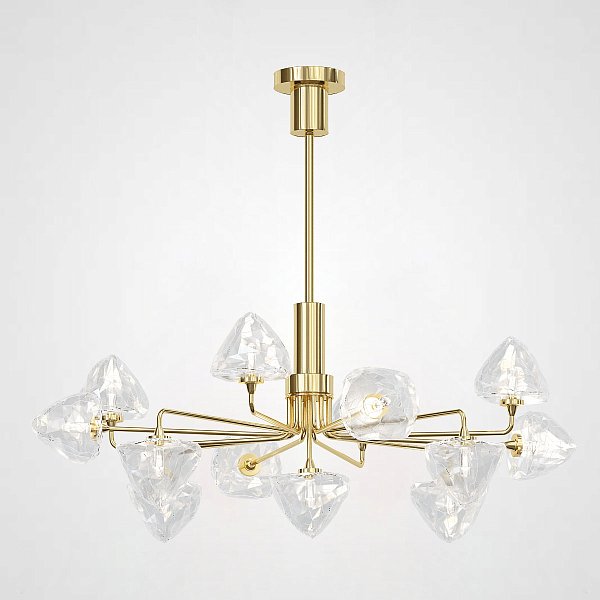 Люстра на штанге ICE 13 lamps Gold by ImperiumLoft