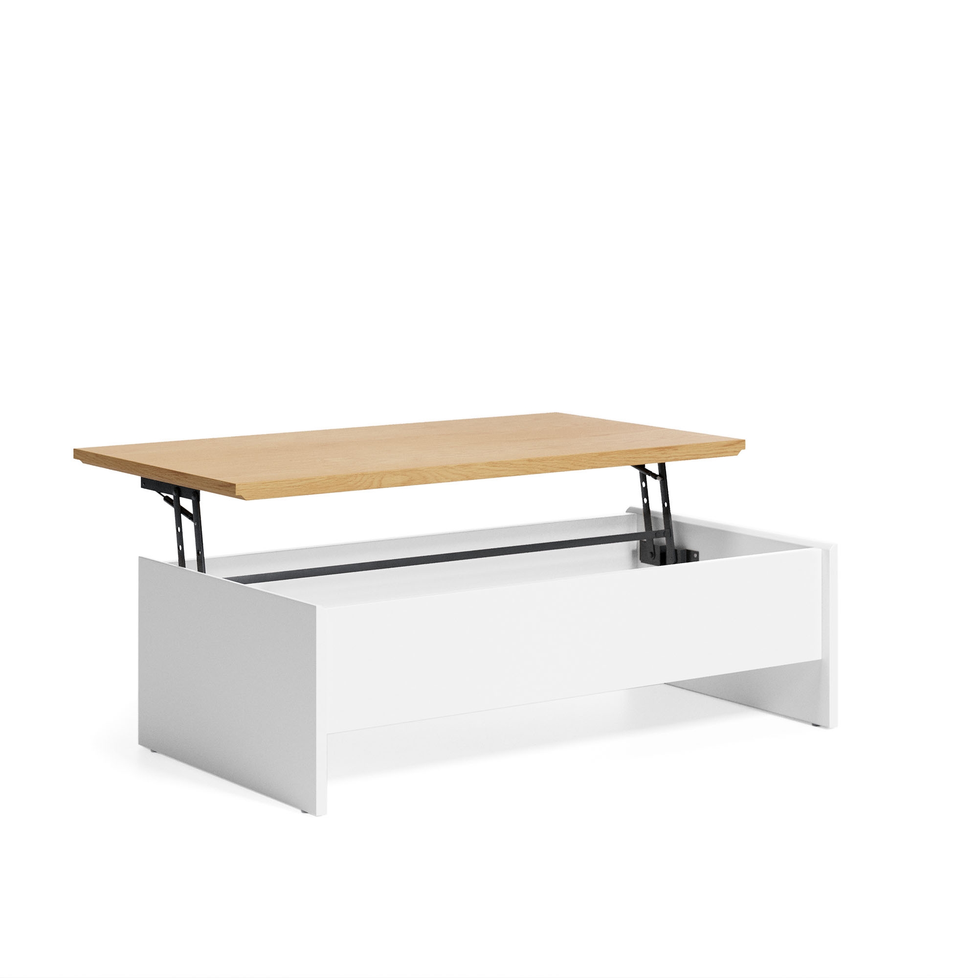 Abilen Подъемный журнальный столик из дуба и белого лака 110 x 60 см FSC 100% La Forma (ex Julia Grup)