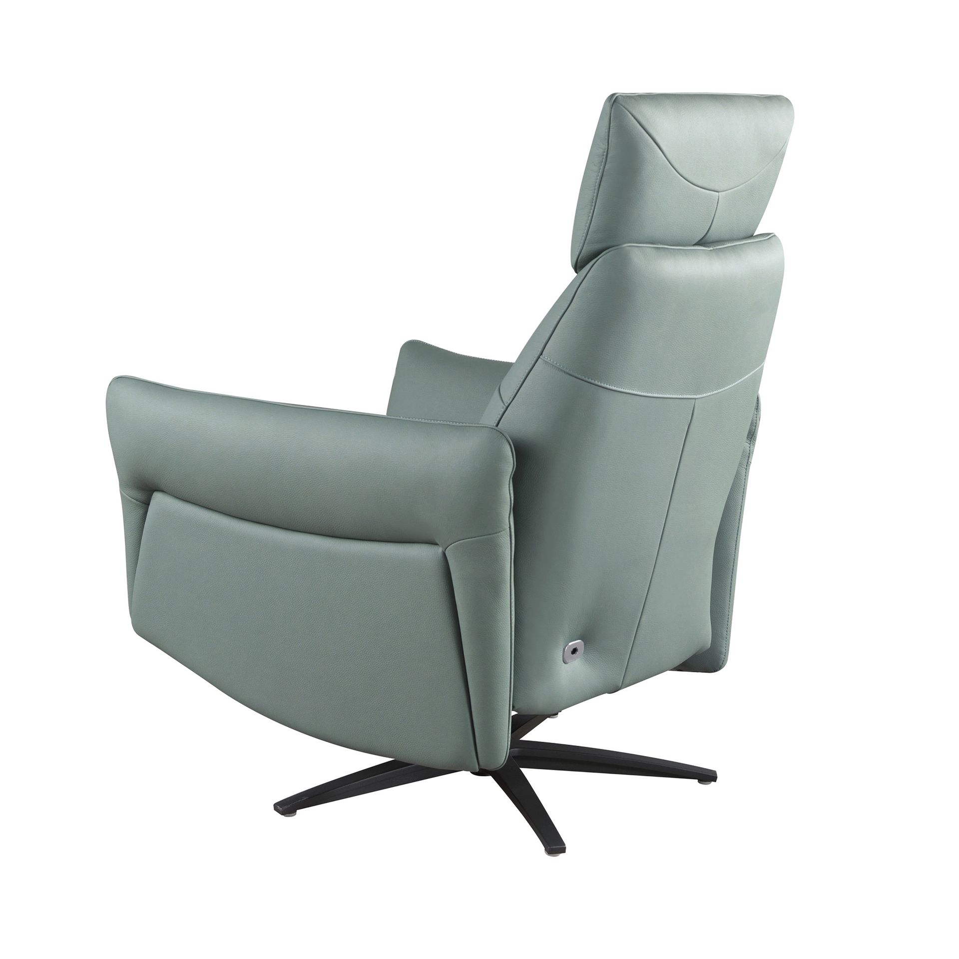 Вращающееся кресло-реклайнер 5174 из бирюзово-зелёной кожи Angel Cerda