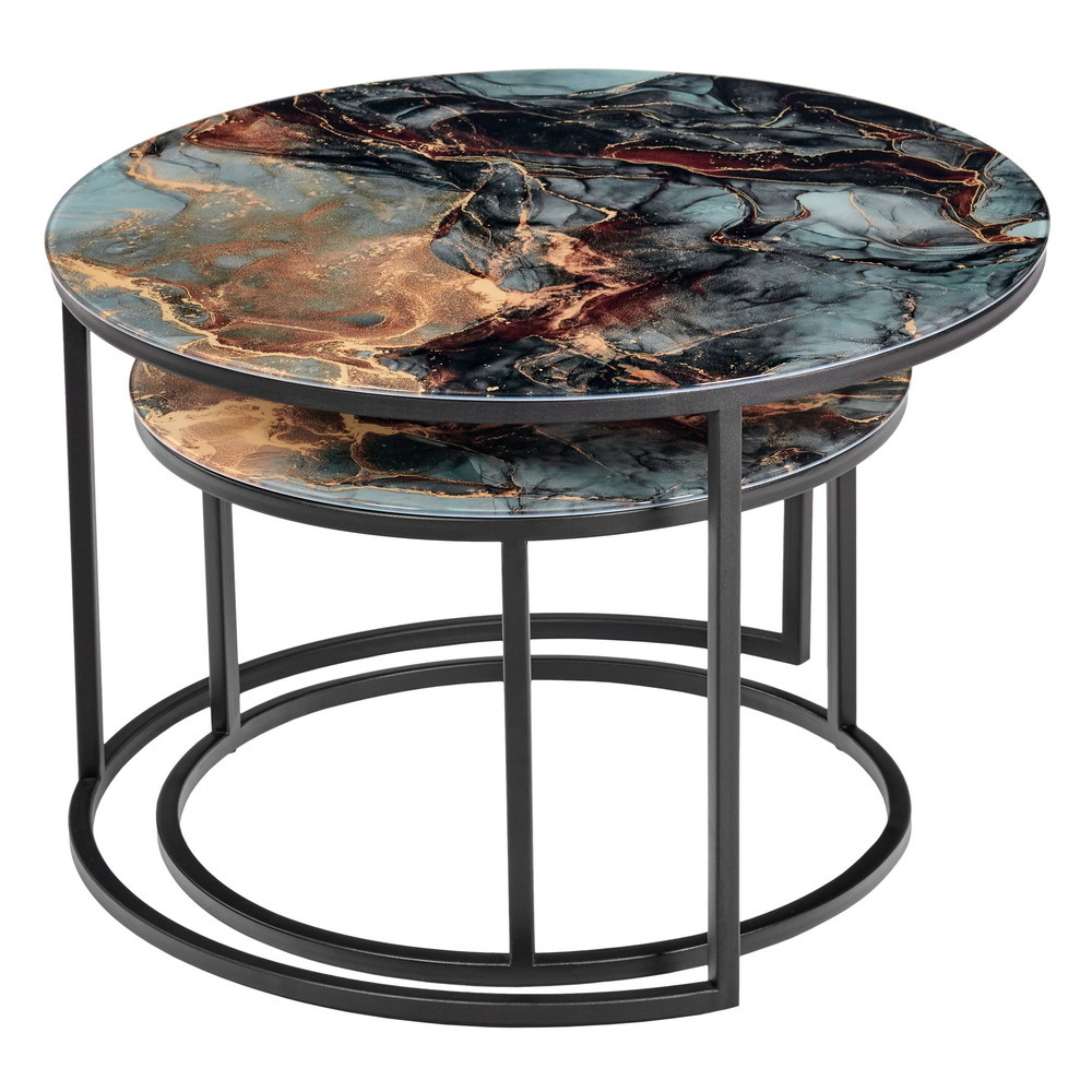 Набор кофейных столиков Tango космический с чёрными ножками, 2шт Bradex Home RF 0205