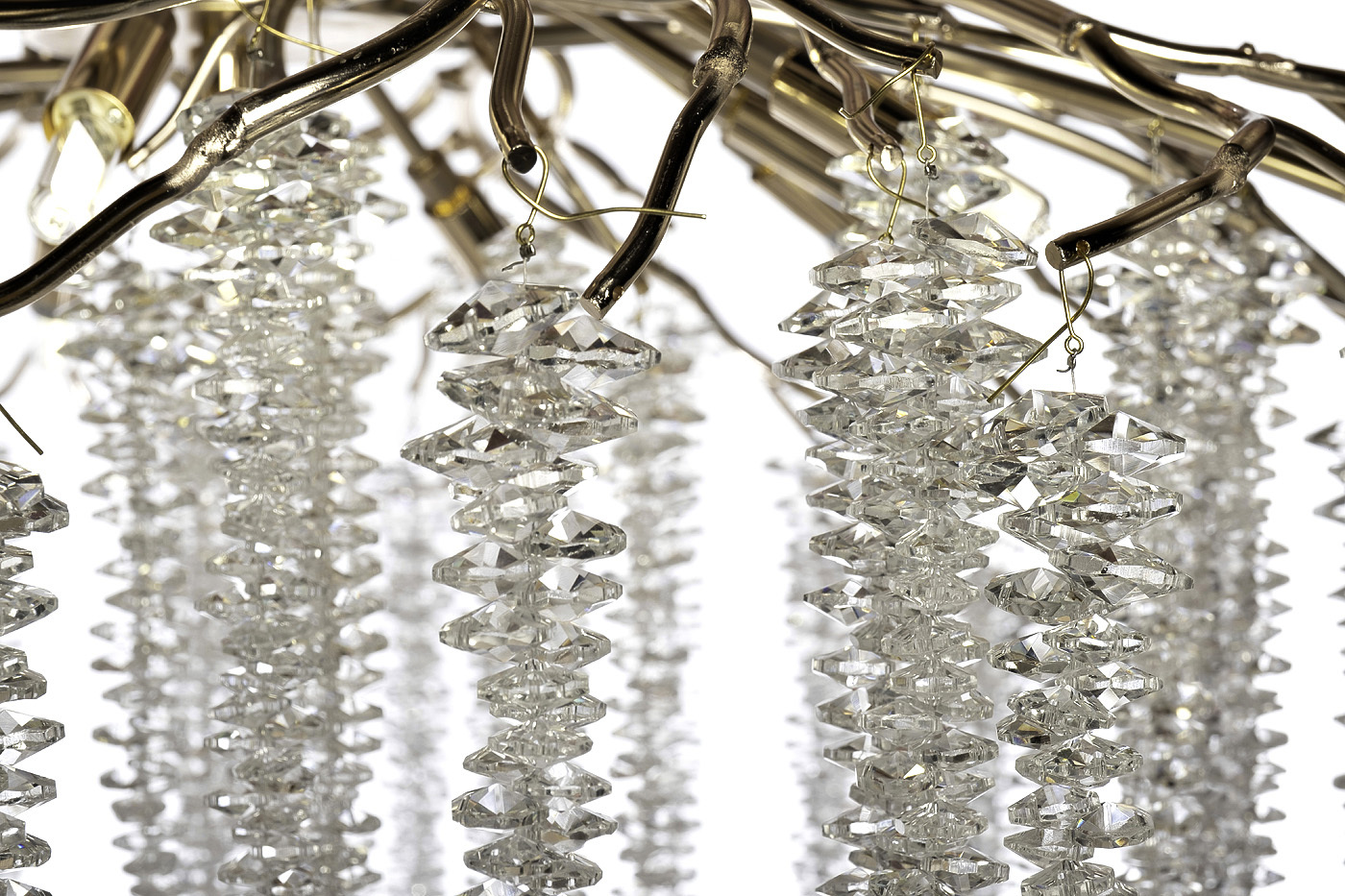 Люстра со стеклянными подвесами круглая цвет шампань Garda Decor 86-8066/800