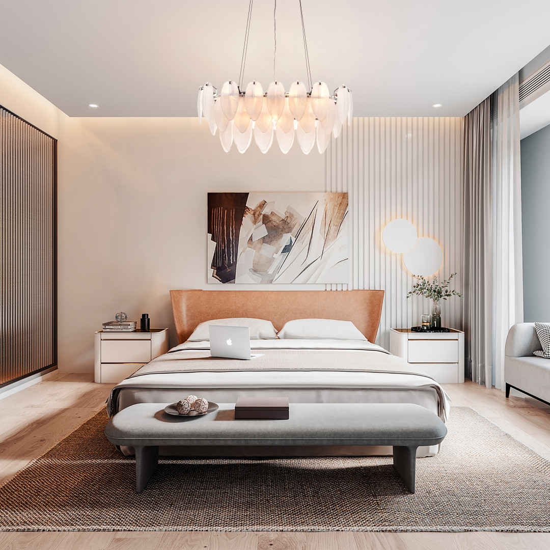 Люстра с плафоном в виде перьев 4653.L750.H240.E14.12 Ni Arte Milano