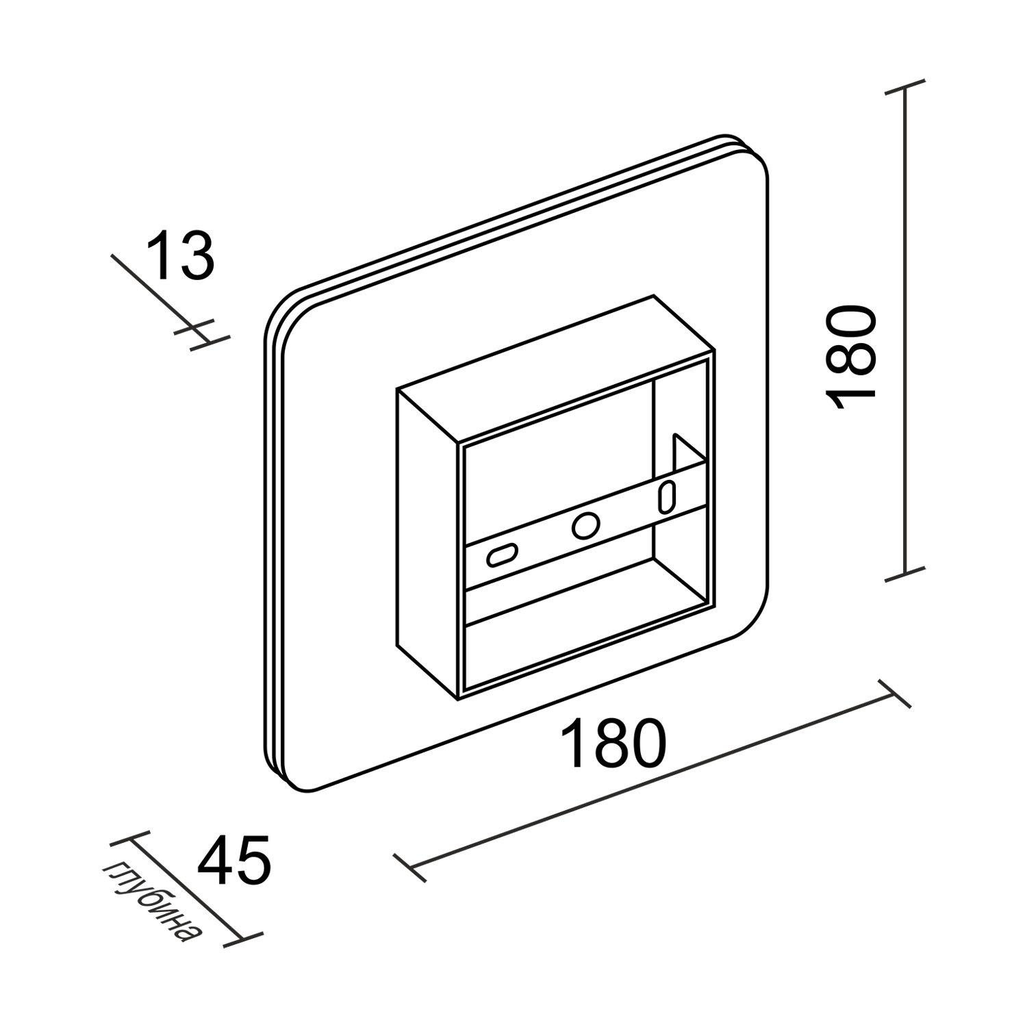 Настенный светодиодный светильник Ledron LD4180/8W Wooden 180 Black