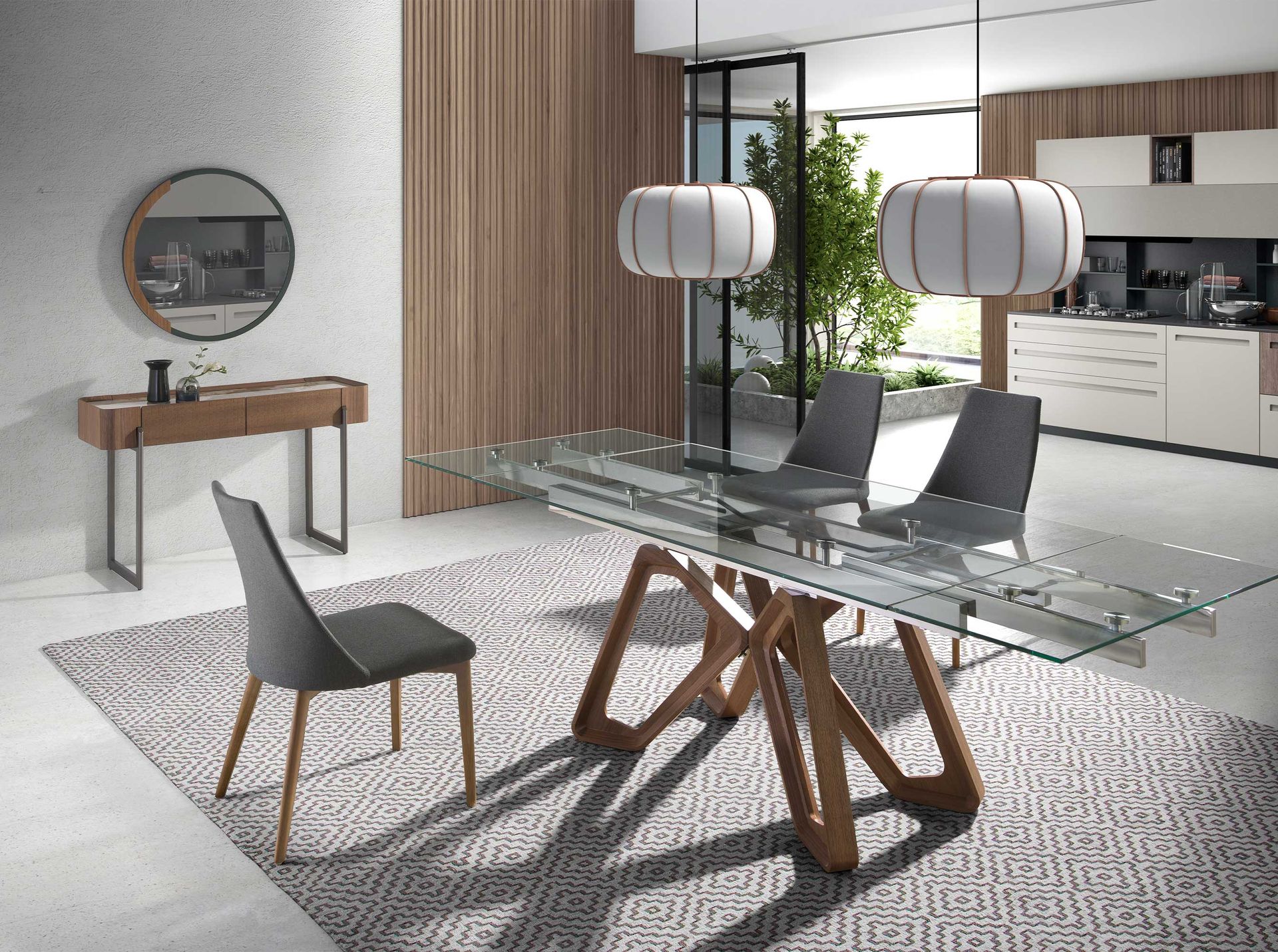 Консоль прямоугольная 3254/437-X из ореха и керамики Angel Cerda