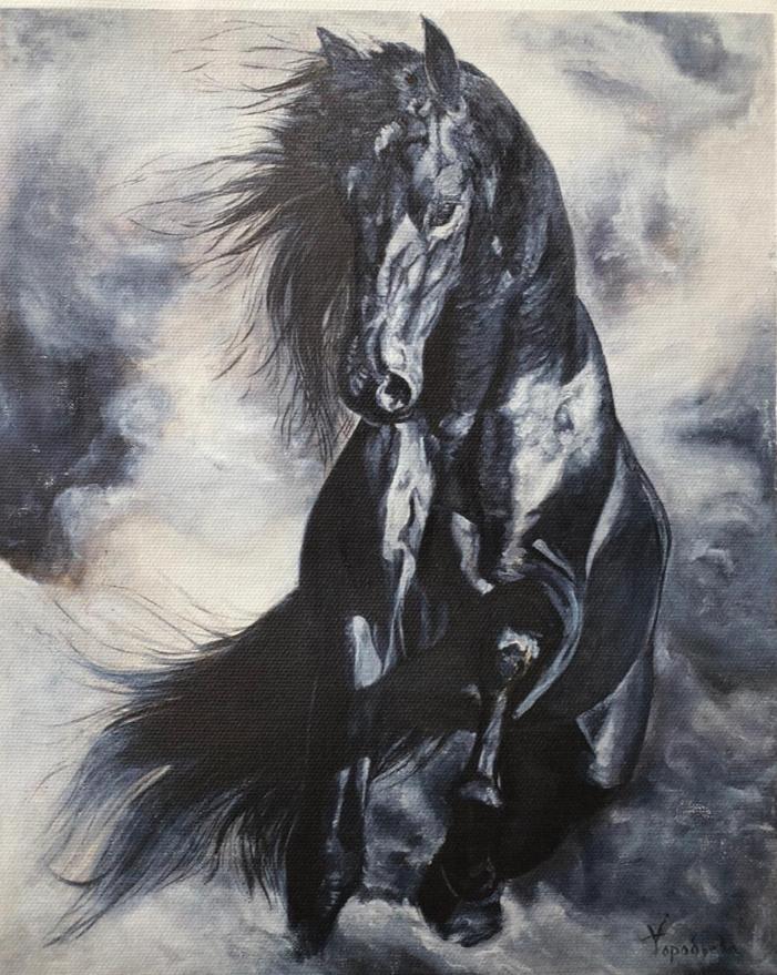 Холст "Арабский скакун" Garda Decor 89VOR-AQUARELLE33