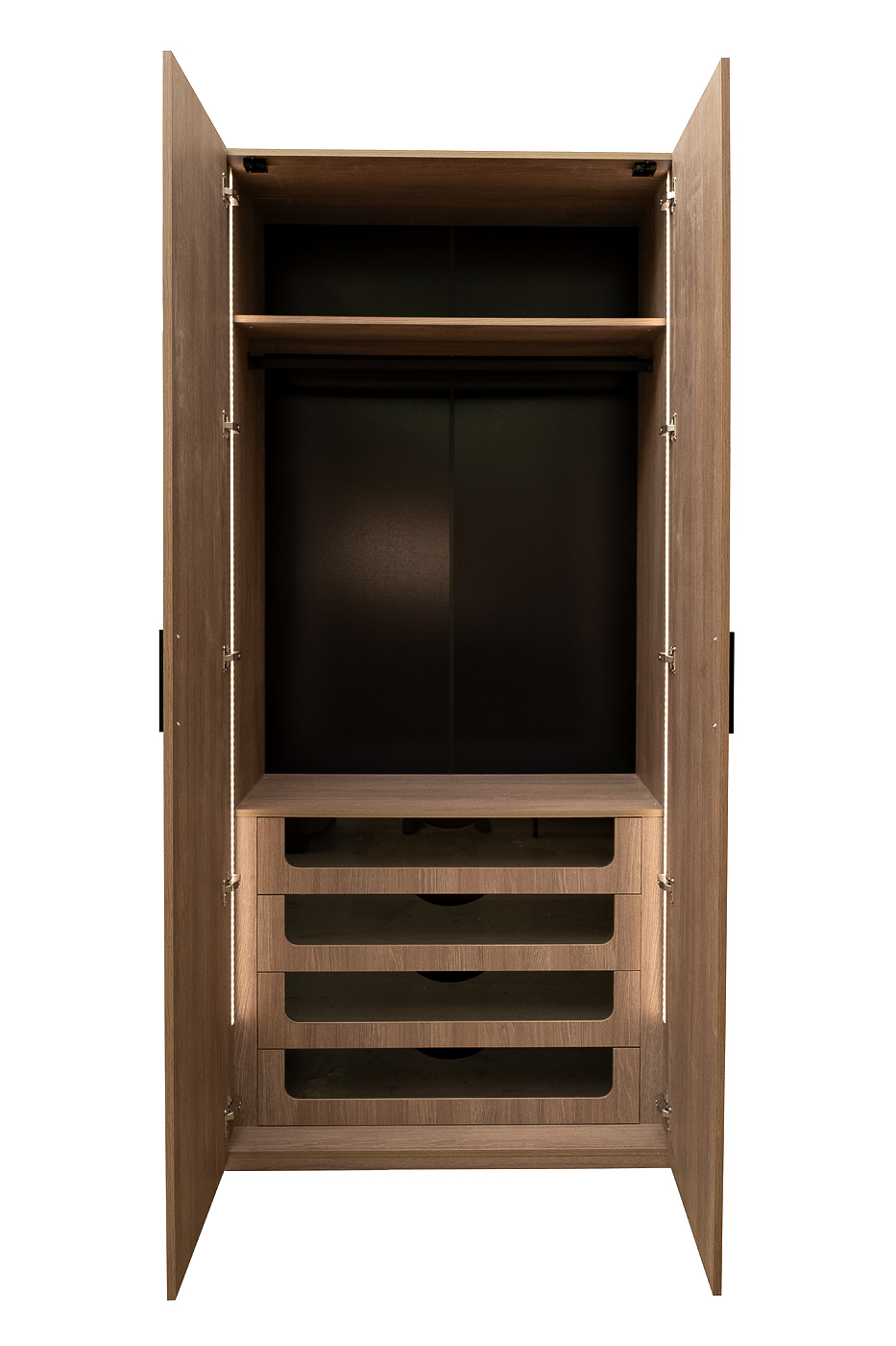 Шкаф двудверный с выдвижными ящиками цвет дуб Garda Decor GD-10012/2-3(глухой)