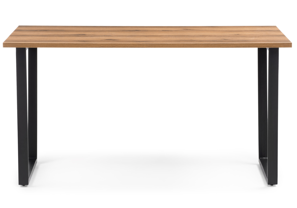 Стол деревянный Woodville Лота Лофт 140 25 мм дуб делано темный / матовый черный 489640