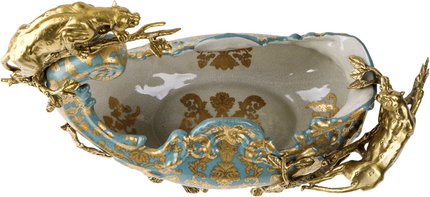 Чаша для фруктов с леопардами Glasar 31G2210/D909HC/NB4199