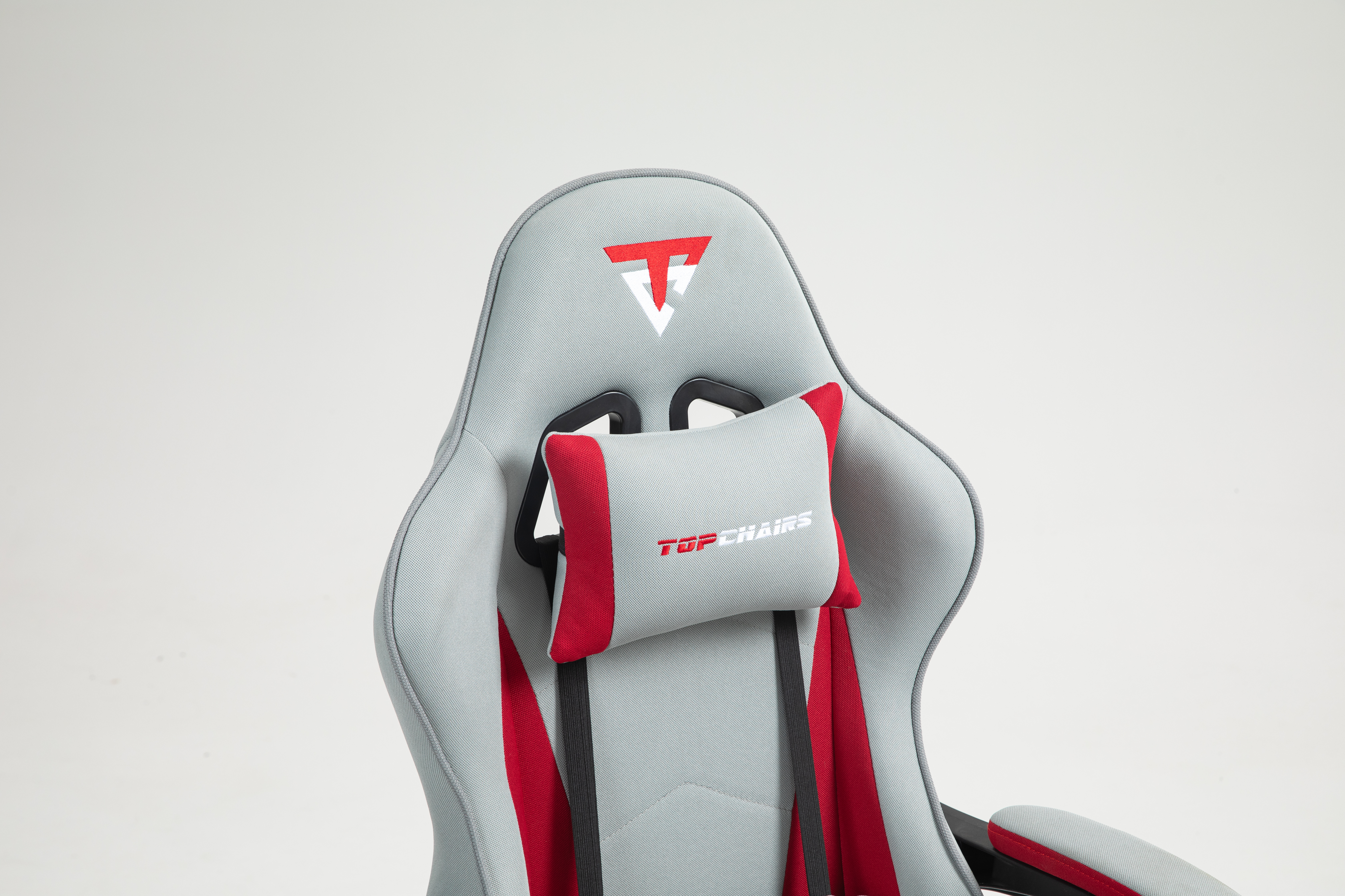 Кресло спортивное TopChairs Phantom ткань серо-красный Stool Group
