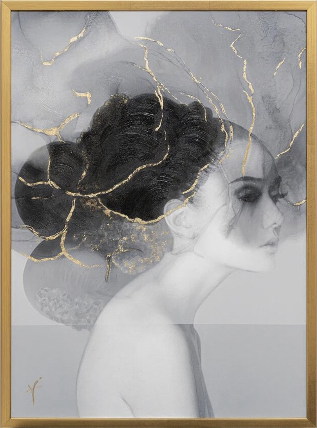 Холст "Незнакомка" в золотом багете Garda Decor 89VOR-GIRL