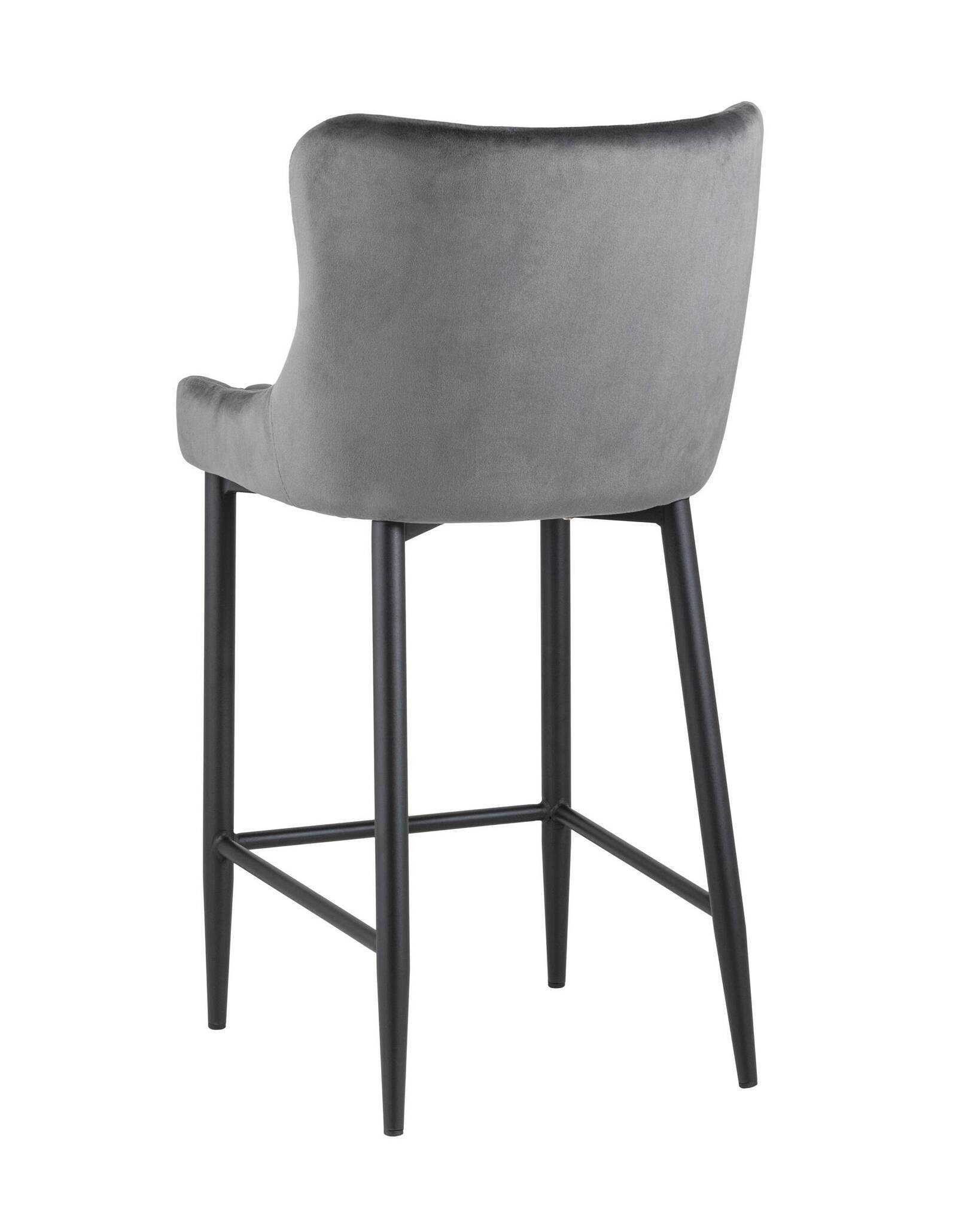 Стул полубарный Ститч велюр серый Stool Group