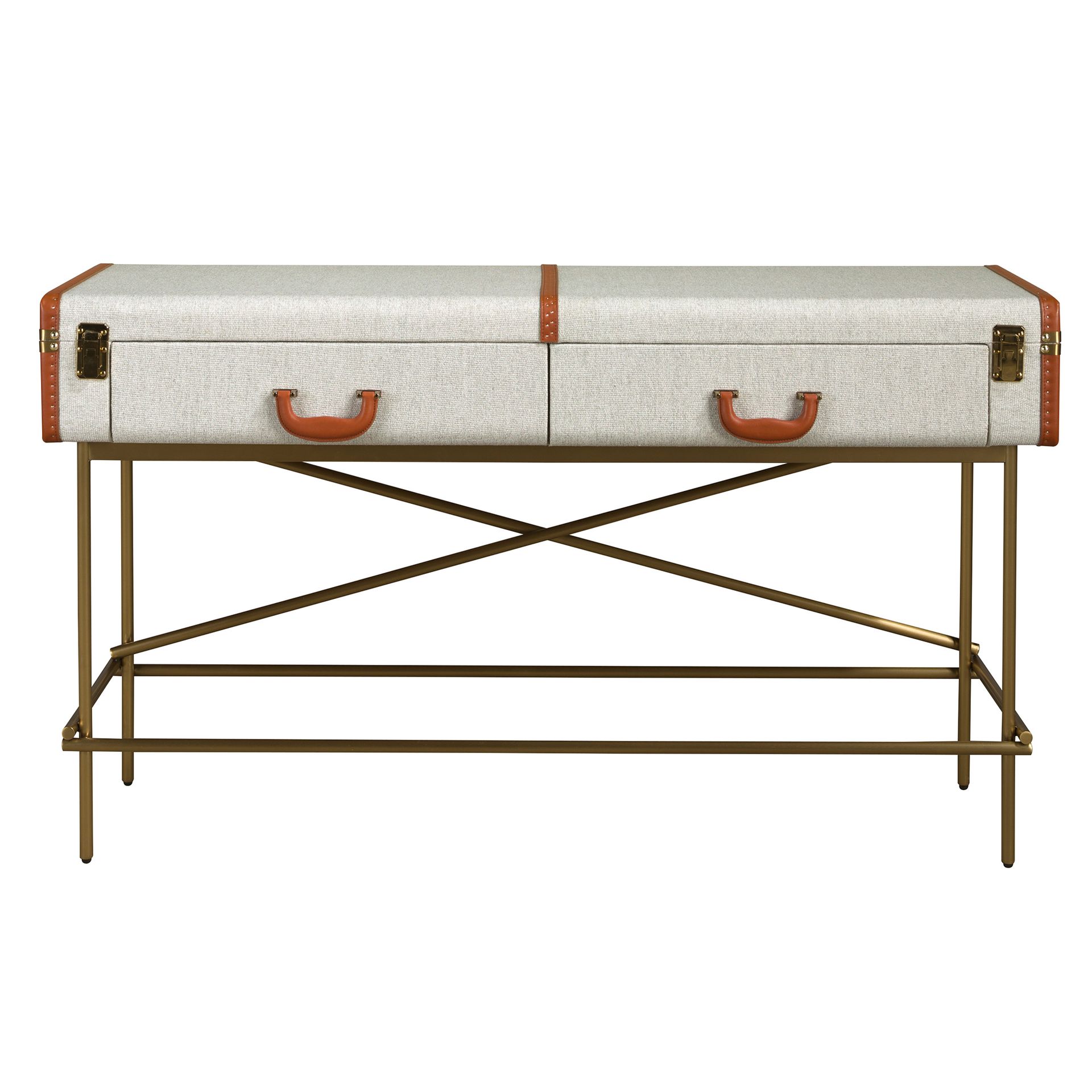 Консольный стол 3271 из шпона ореха и светло-серой ткани Angel Cerda