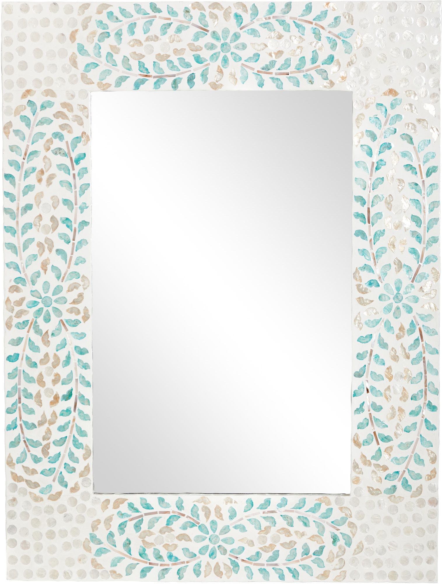 Зеркало настенное с отделкой раковинами устриц Glasar 67-033