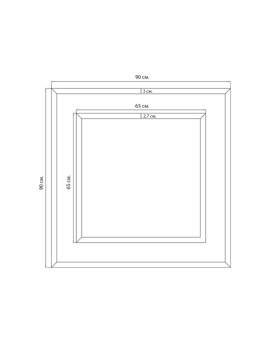 Квадратное зеркало в раме Карлсбад Louvre Home LHDWM091123SH