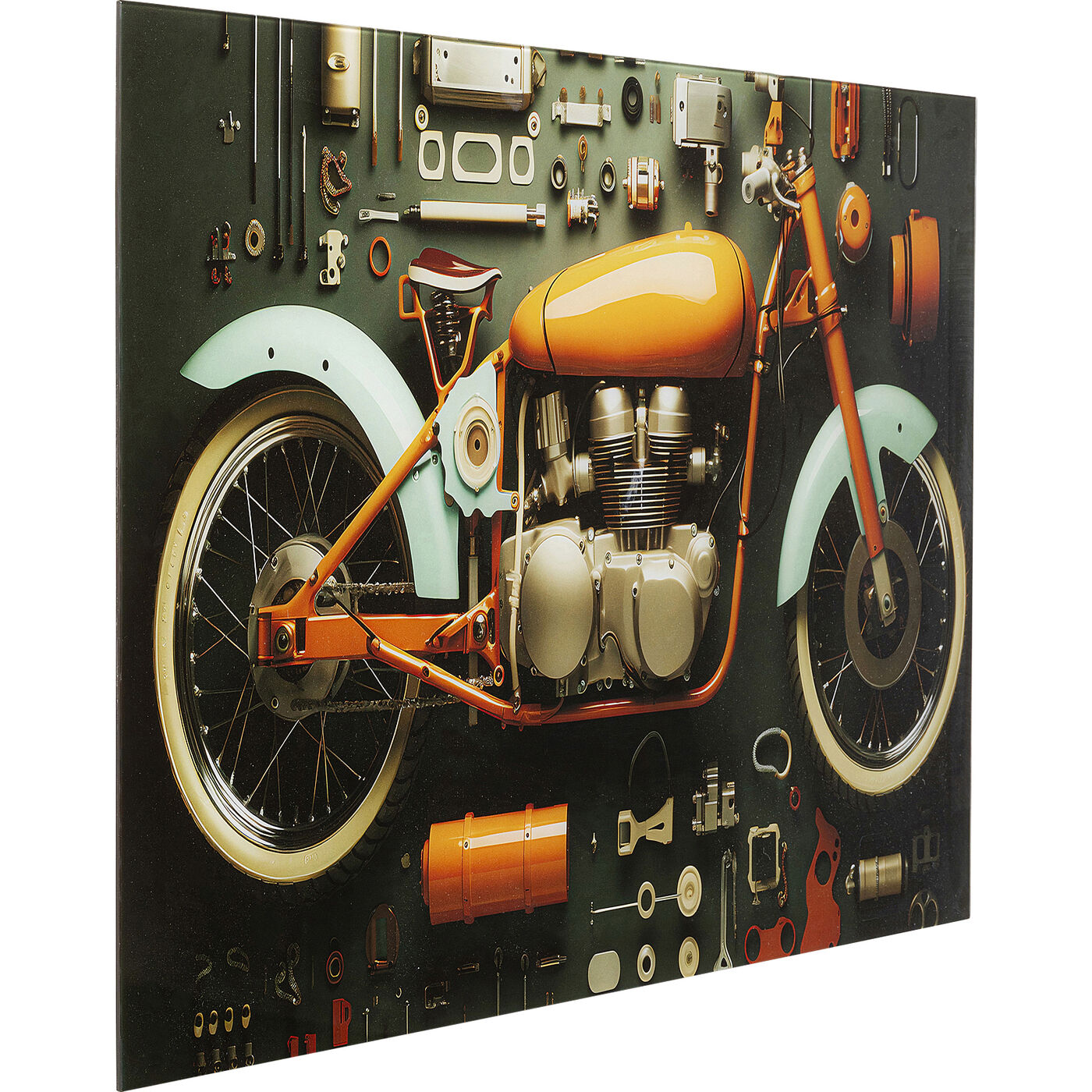 Картина стеклянная Garage Motorbike 60x80 см KARE 56269