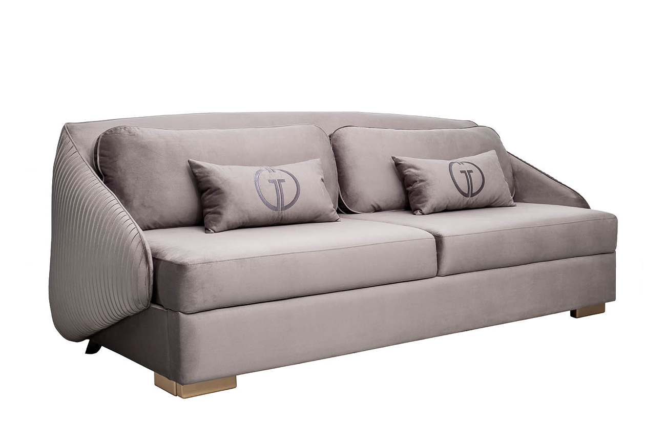 Диван Palazzo трехместный раскладной серо-коричневый Garda Decor PALAZZO-240M-ROM43