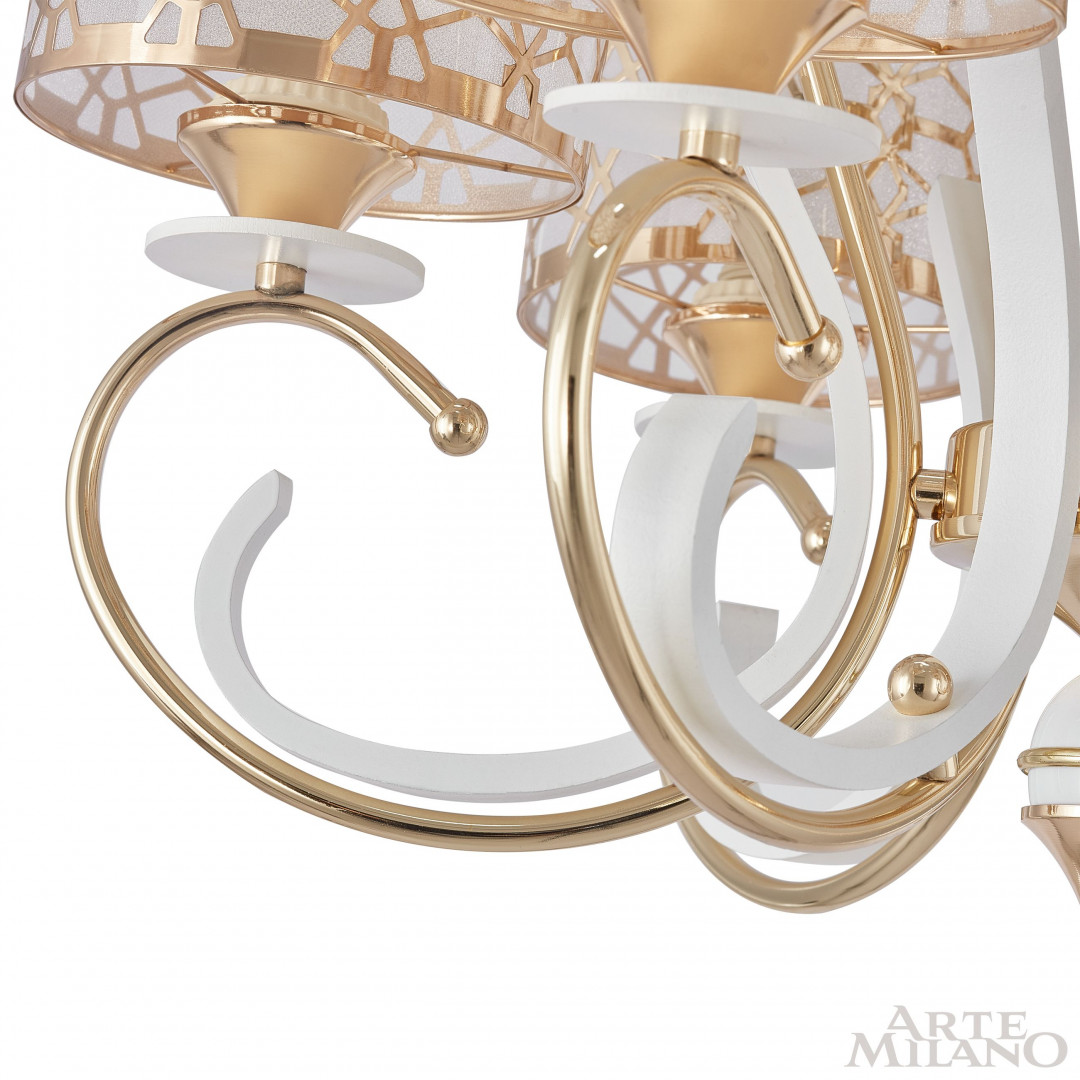 Люстра подвесная с плафонами 301237/8 Wh/Gd Arte Milano
