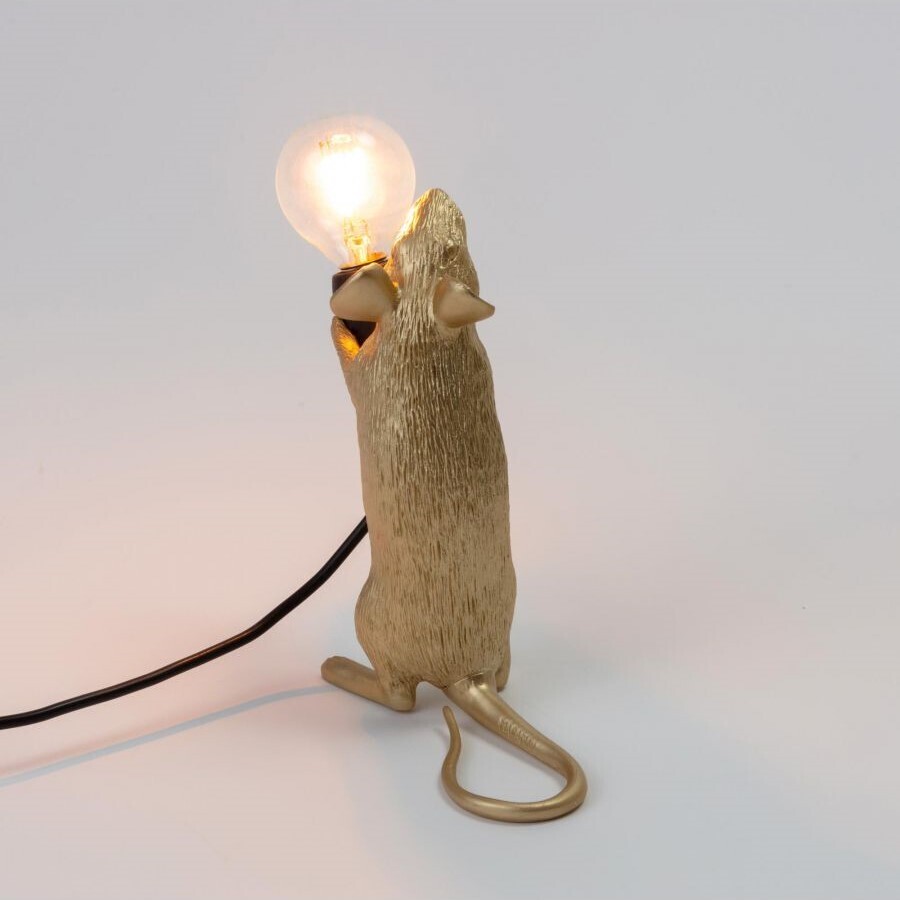 Настольная лампа Seletti Mouse Lamp Standing GOLD USB 15230