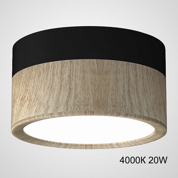 Точечный светильник FOG WOOD D14,5 Black 4000К 20W by ImperiumLoft