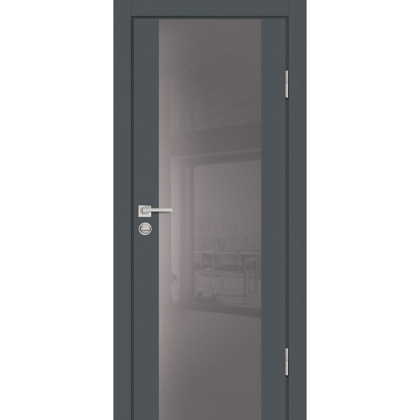 Межкомнатная дверь Graf P-7 серый лакобель Графит (2000 х 700)