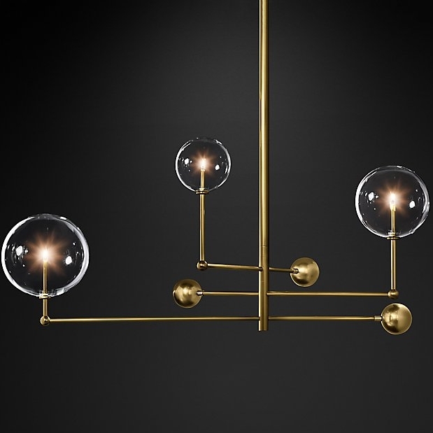 Люстра Restoration Hardware Glass Globe Mobile 46" Lacquered Burnished Brass