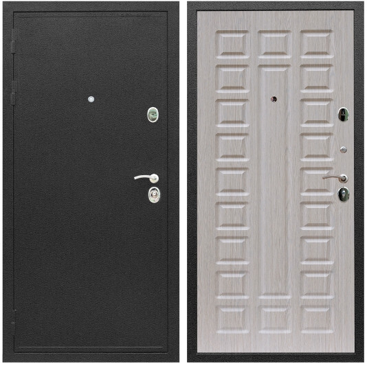 Дверь входная Graf Престиж Черный шелк / МДФ 16 мм ФЛ-183 Сандал белый