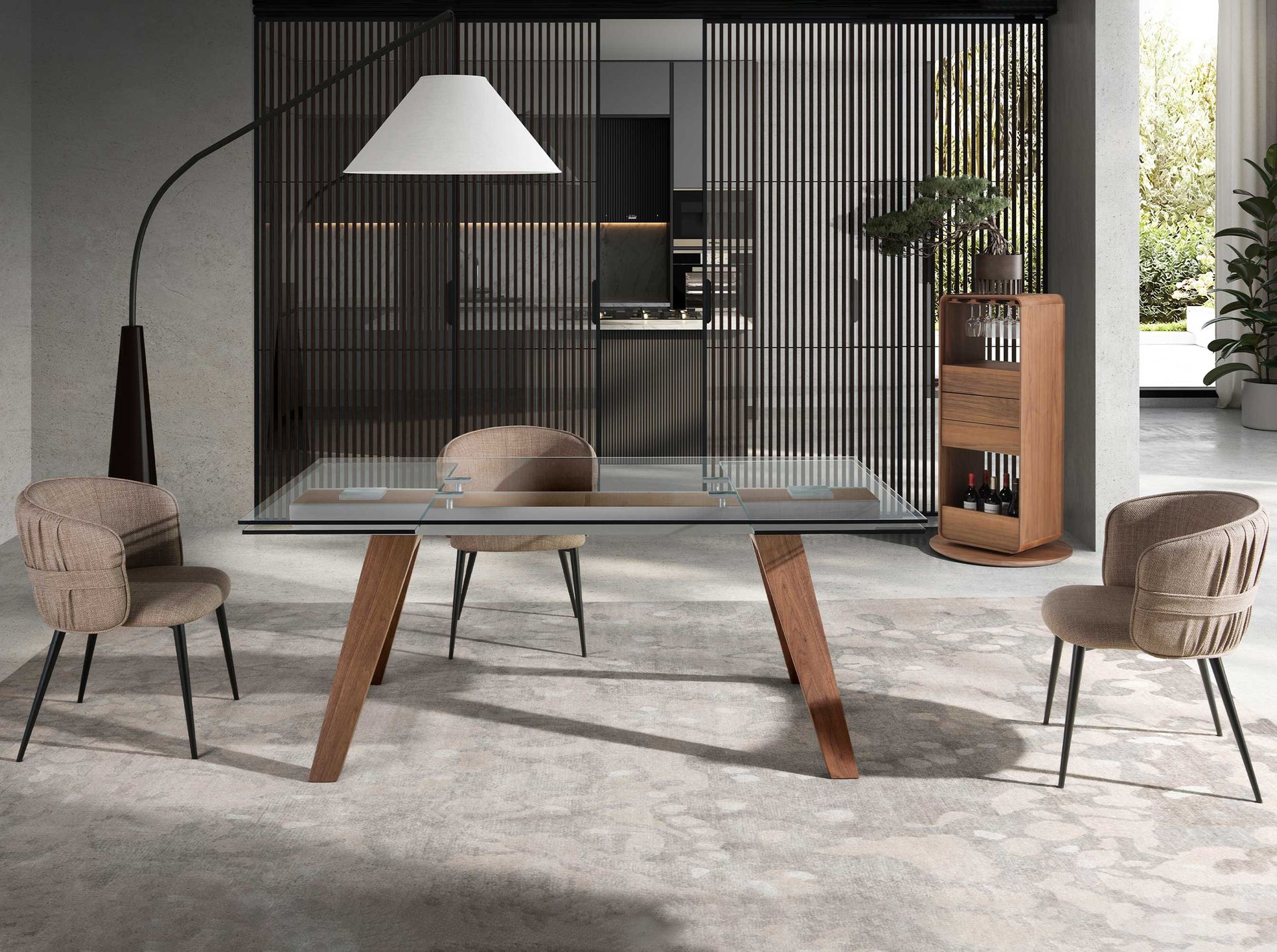 Раздвижной обеденный стол 1131/DT766 из закаленного стекла Angel Cerda