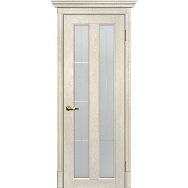 Межкомнатная дверь Graf Тоскана-5 Сатинат с художественным рисунком решетка Бьянко (2000 х 800)