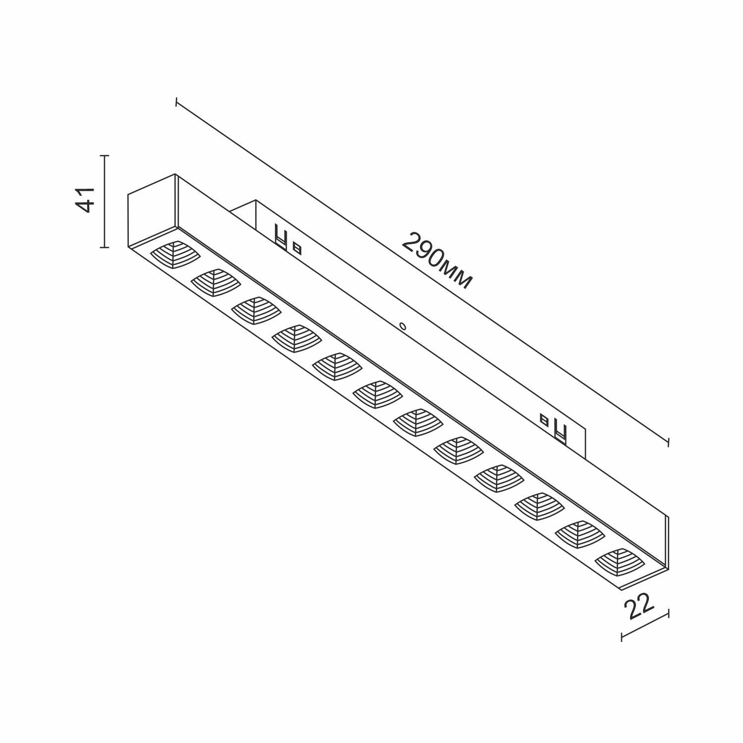 Светодиодный светильник для магнитной системы Ledron Sagi style 290 0-10V Black-Silver 3000K Светодиодный светильник для магнитной системы Ledron Sagi style 290 0-10V Black-Silver 3000K