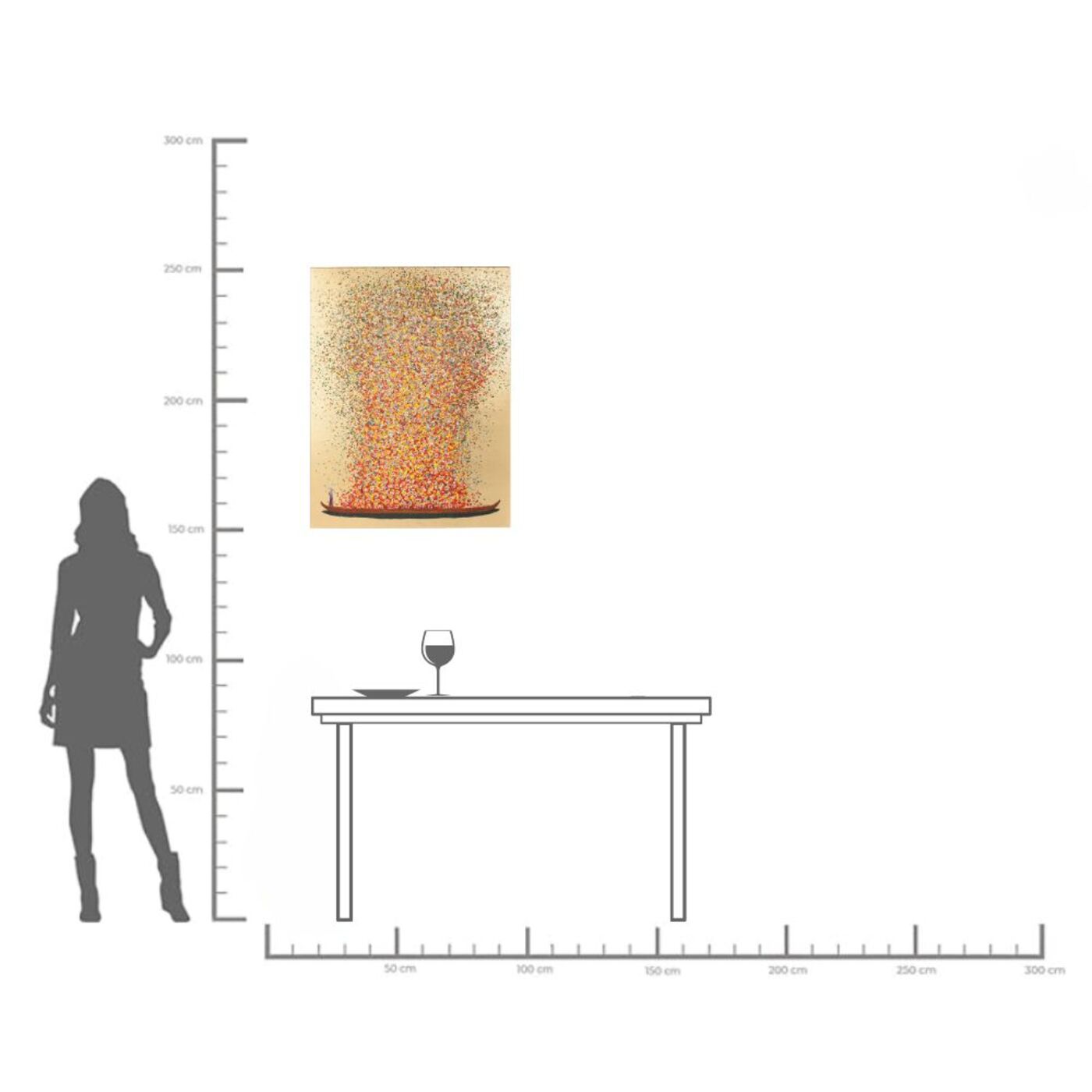 Картина Flower Boat Gold Red 100x80 см KARE 65736