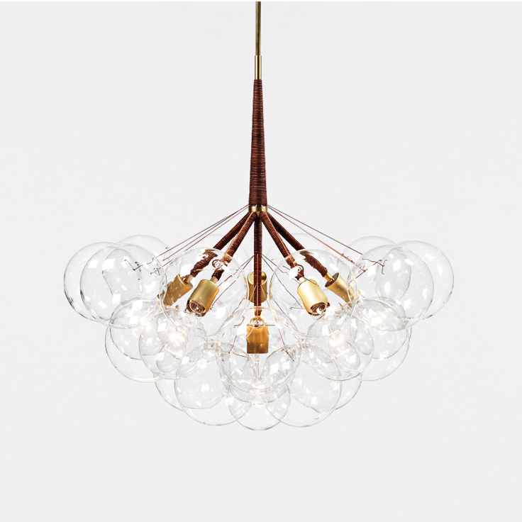 Подвесной светильник LOVELY BUBBLE CHANDELIER FROM PELLE H76 Silver/Brown by ImperiumLoft