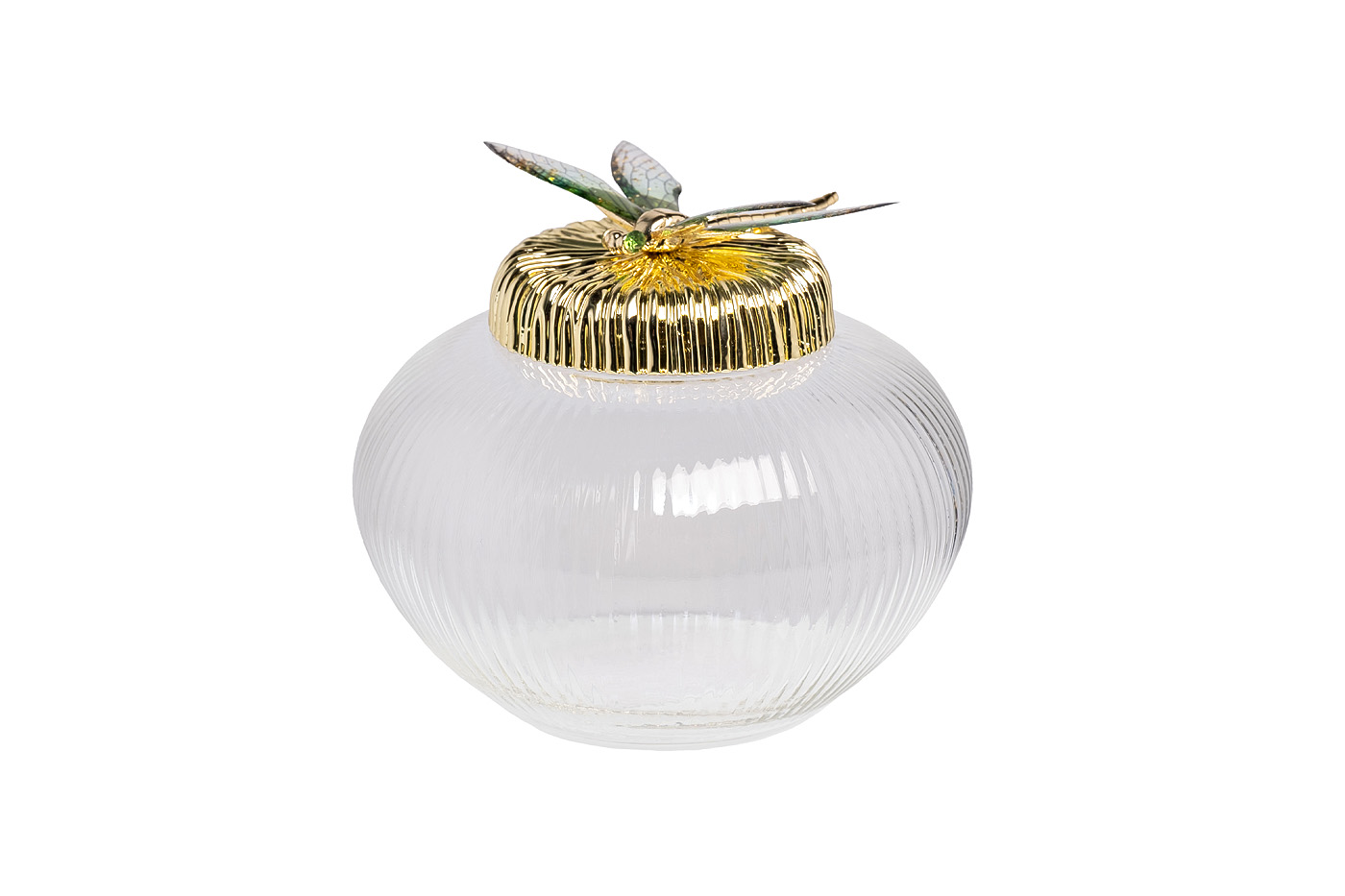 Ваза стеклянная с крышкой Стрекоза Garda Decor 55RD6259S Ваза стеклянная с крышкой Стрекоза Garda Decor 55RD6259S