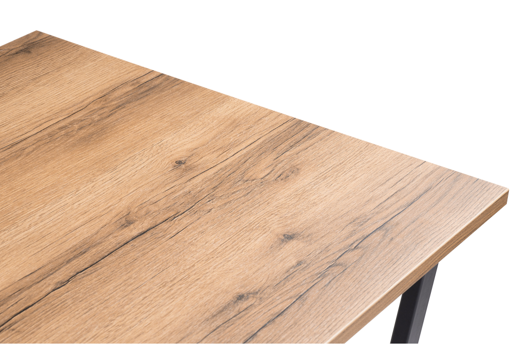 Стол деревянный Woodville Лота Лофт 140 25 мм дуб делано темный / матовый черный 489640