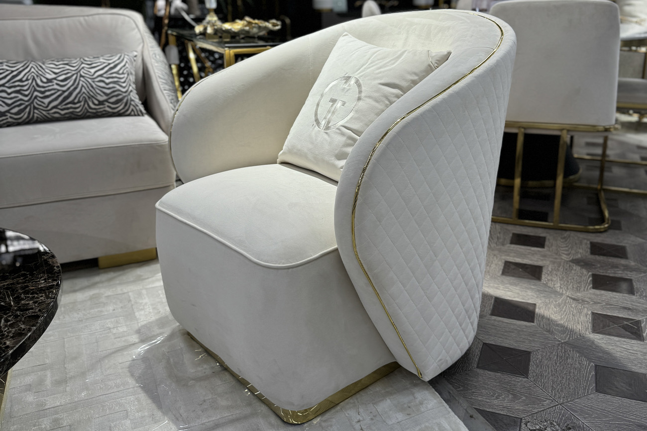 Кресло Olten велюровое кремовое Garda Decor 102AN-84110