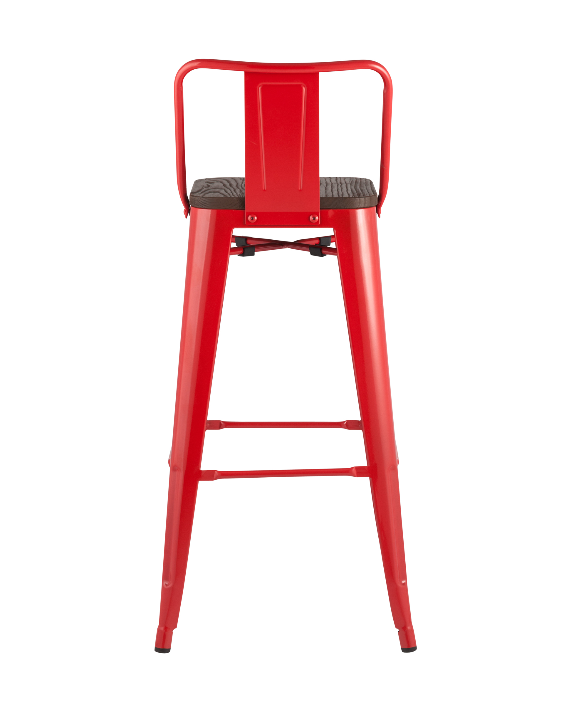 Стул барный TOLIX WOOD со спинкой красный глянцевый 2 шт Stool Group